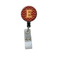 Carolines Treasures Letter E Chevron Garnet and Gold Retractable Badge Reel CJ1048-EBR